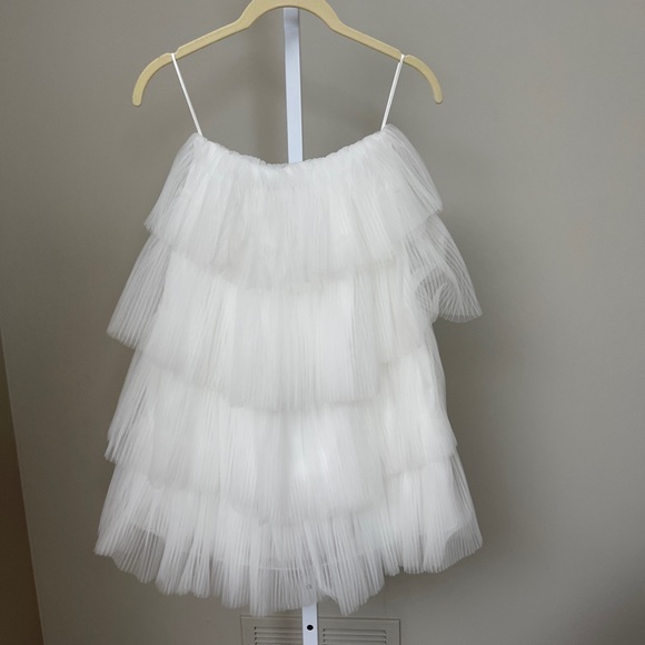 SELEZZA Ivy Tulle Mini Dress With Pleated Flounces - Picture 2 of 7